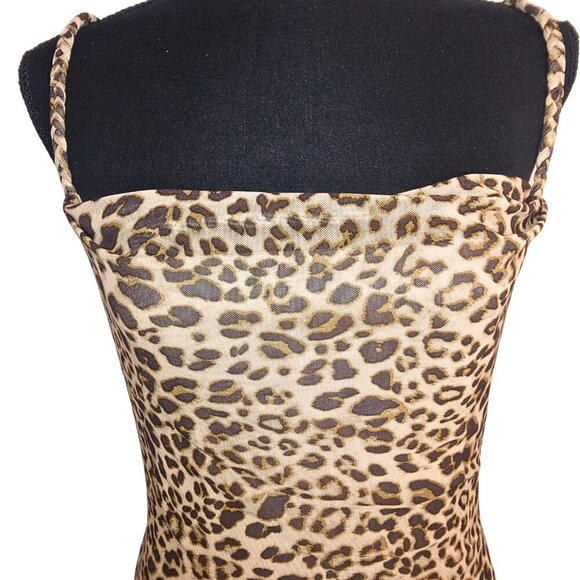 KIRIOUS LOS ANGELES LEOPARD PRINT CRISSCROSS MAXI SLIP DRESS - SIZE M - Picture 4 of 6